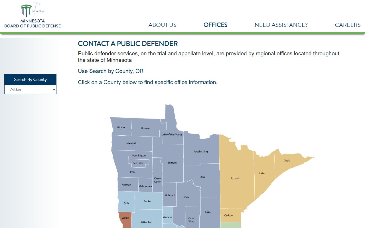 Koochiching County court charges Board of Public Defense office locator source