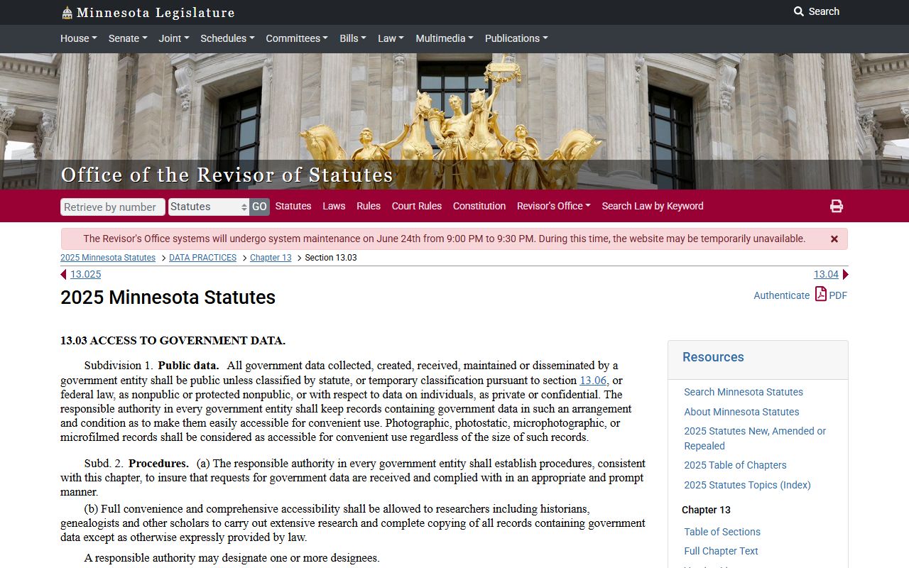 Koochiching County court records Government Data Practices Act source